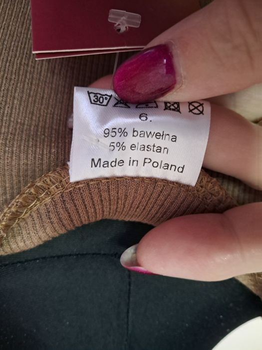 Komplet prazkowany brązowy 40 42 Nowy