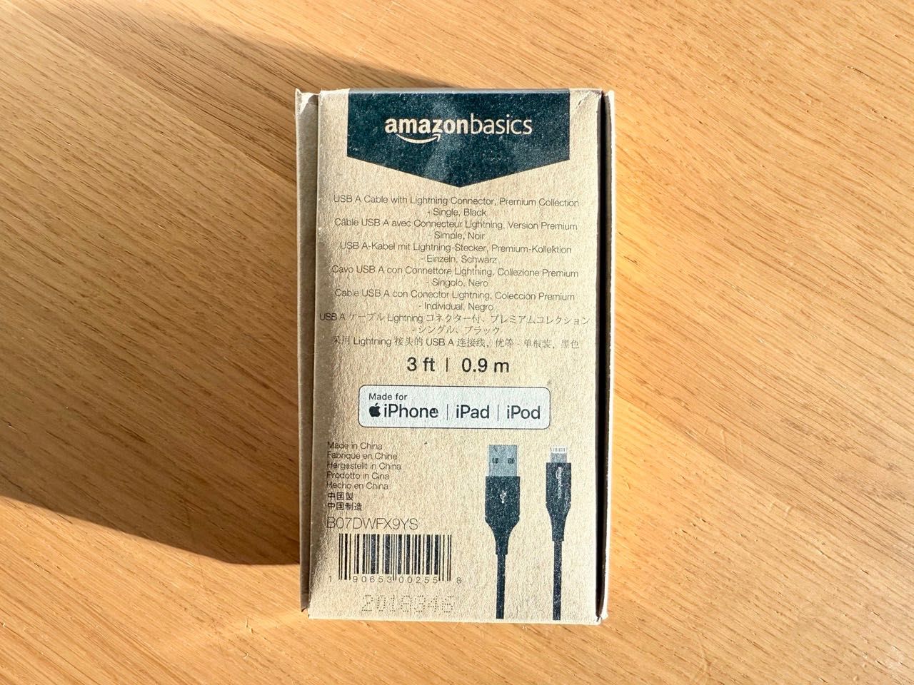 Cabo iPhone / iPad USB-A Lightning (MFi) 90cm NOVO (Selado!)