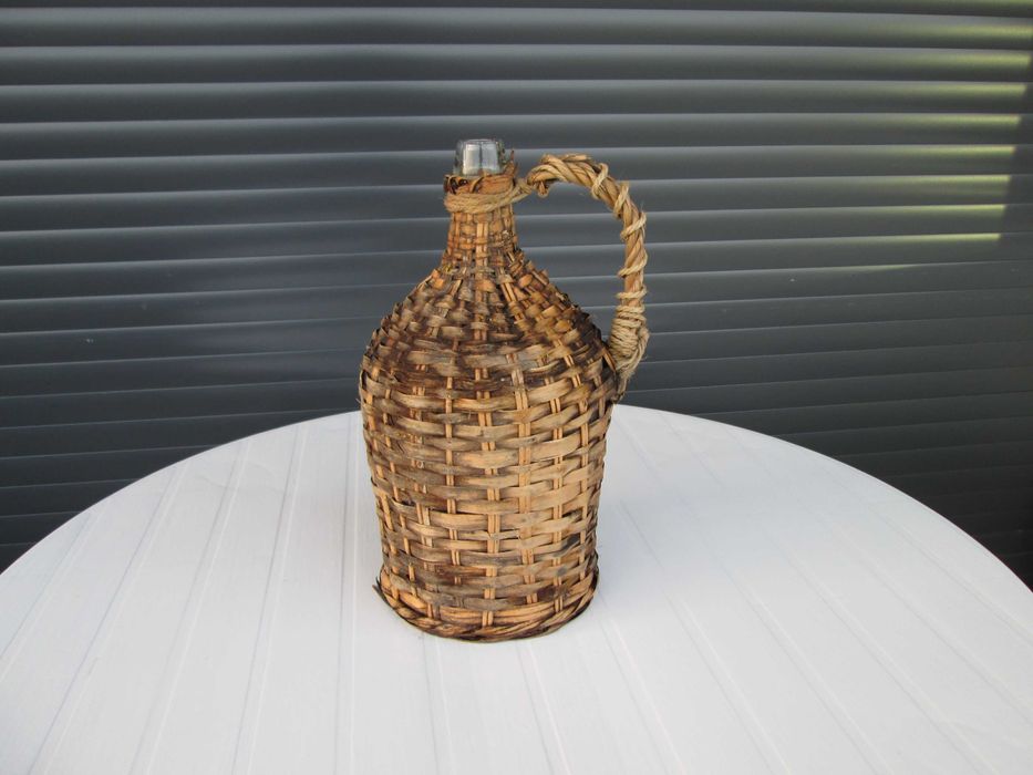 Garrafão de Vidro Empalhado de 5 Litros para Decoração