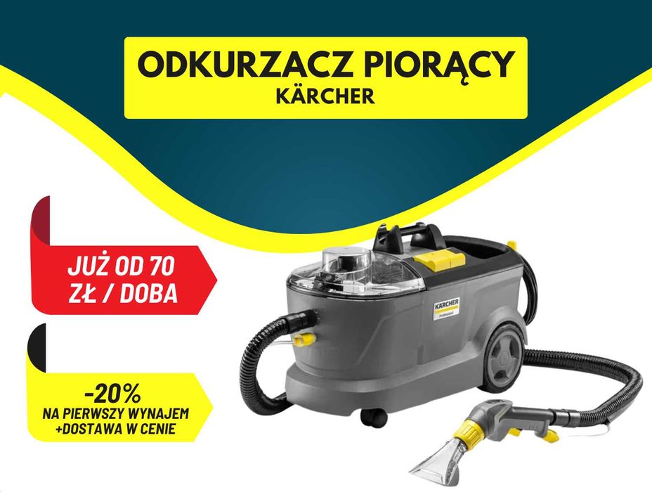 Wypożyczalnia KARCHER Wynajem odkurzacza piorącego Myjki | RABAT -20%