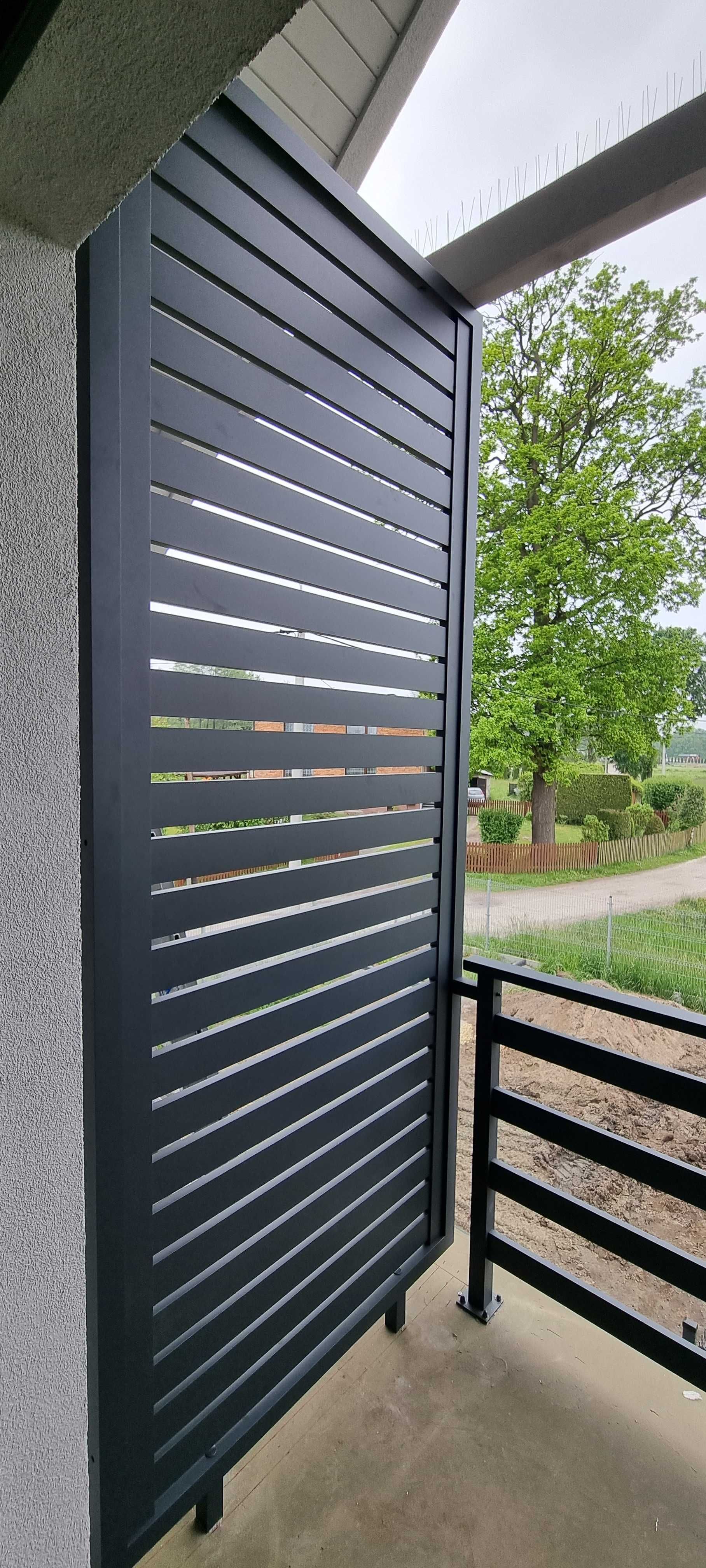 Fello Przegroda Aluminiowa Balkonowa Przesłona Imitacja Drewna RAL