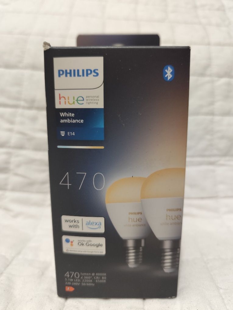 Żarówki Philips Hue White Ambiance LED E14 5.1W 470Lm 2szt Nowe