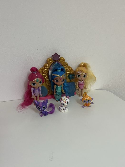 Conjunto 3 bonecas e animais de estimação Shimmer e Shine