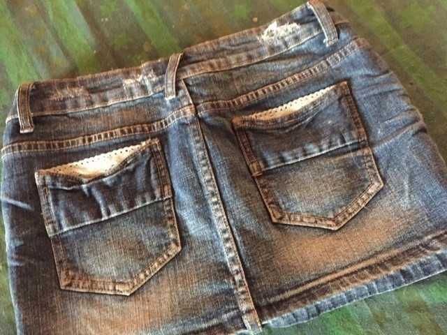 TELLY Weijl Spódnica Jeans Mini Granat 38_SUPER