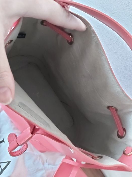 Torebka FURLA torba shoperka róż różowa damska WOREK malina 2w1
