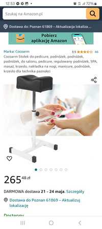 Stołek do pedicure podnóżek do salonu regulowany jm12212