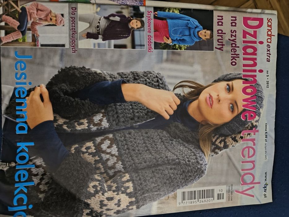 Sandra extra dzianinowe  trendy druty szyde 5/2012łko