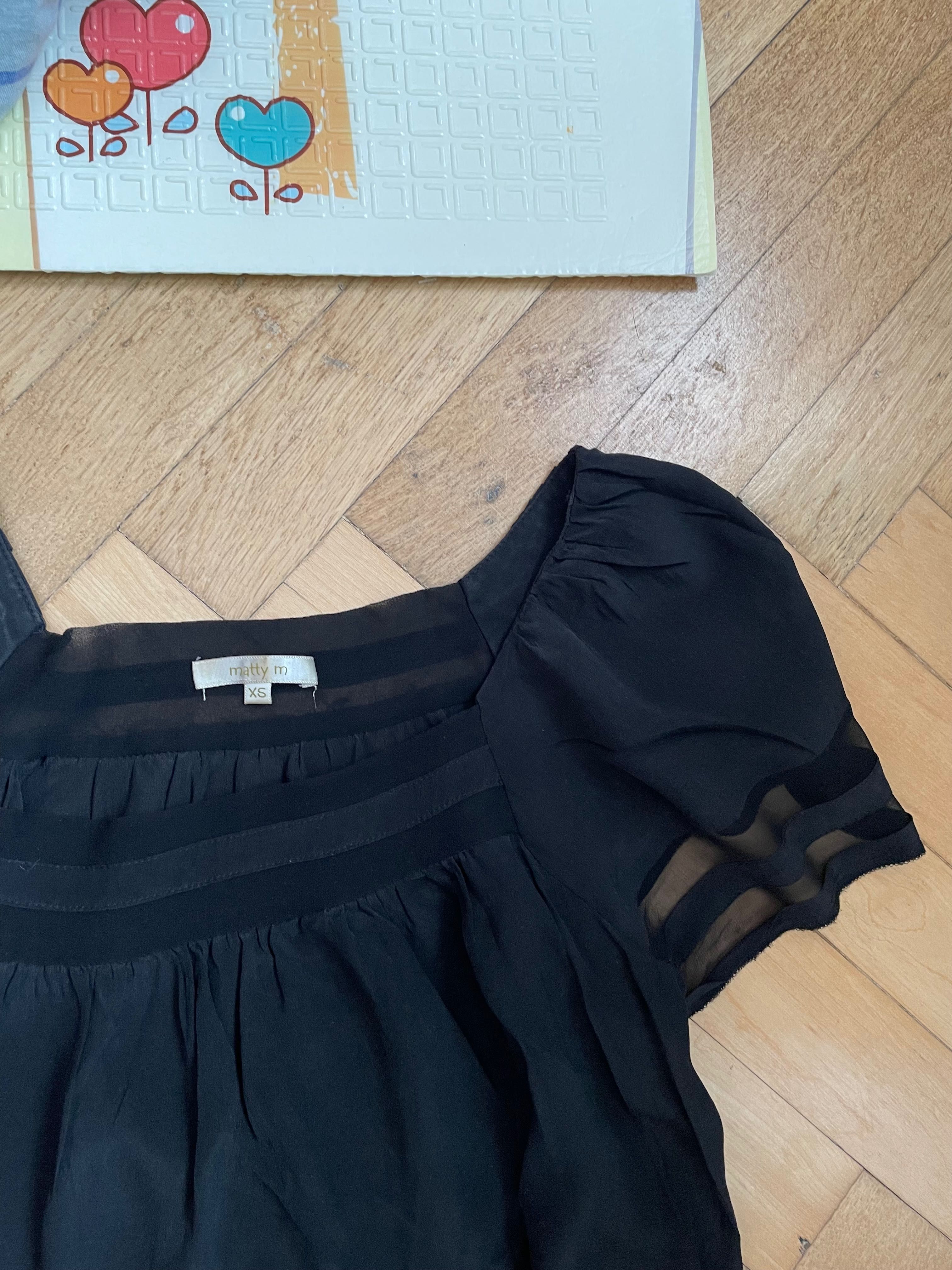 Шовкова блуза чорна кофта блуза 100% шовк matty m massimo dutti