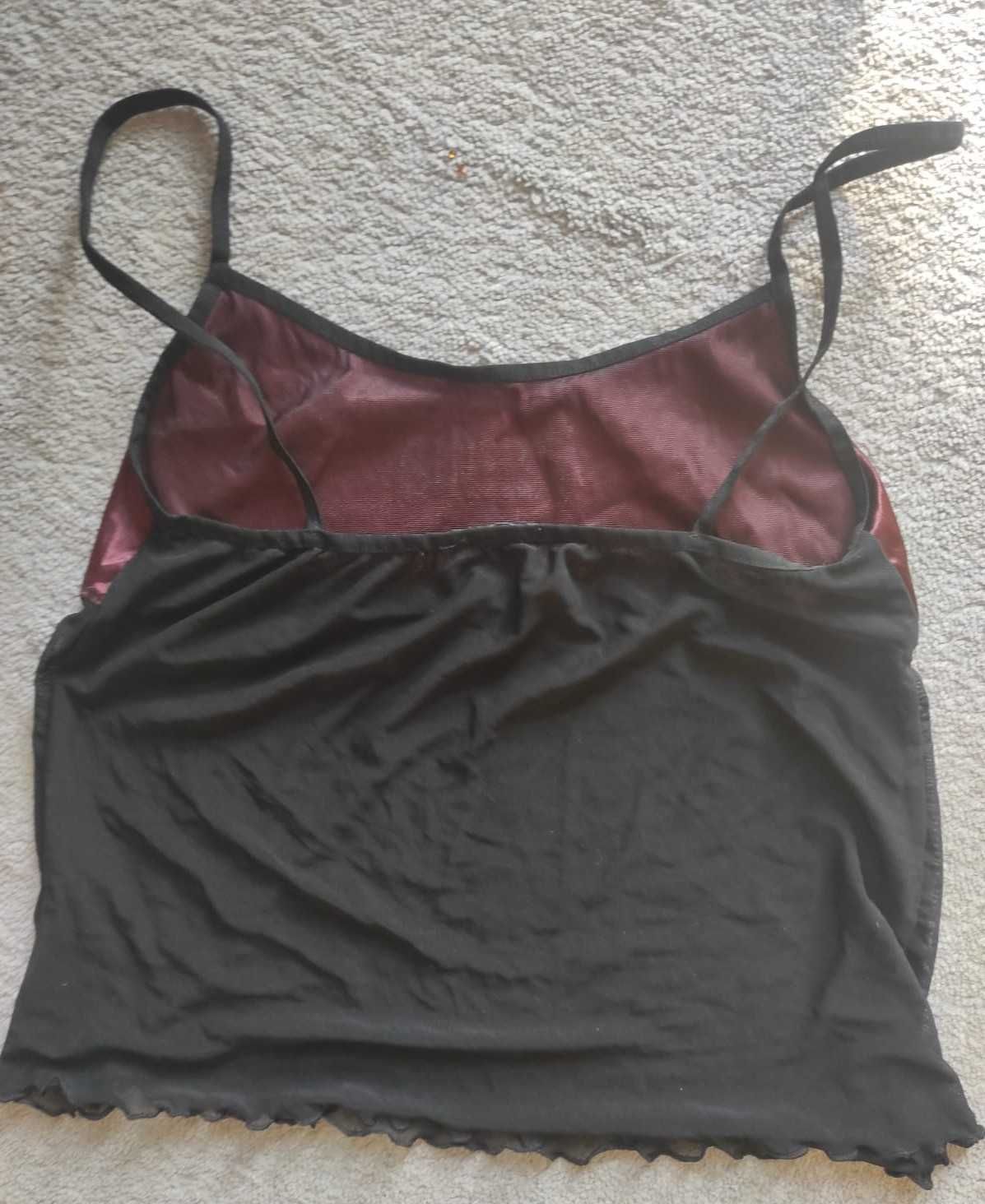 komplet damski top i szorty, satyna plus tiul Vanilla rozm. M