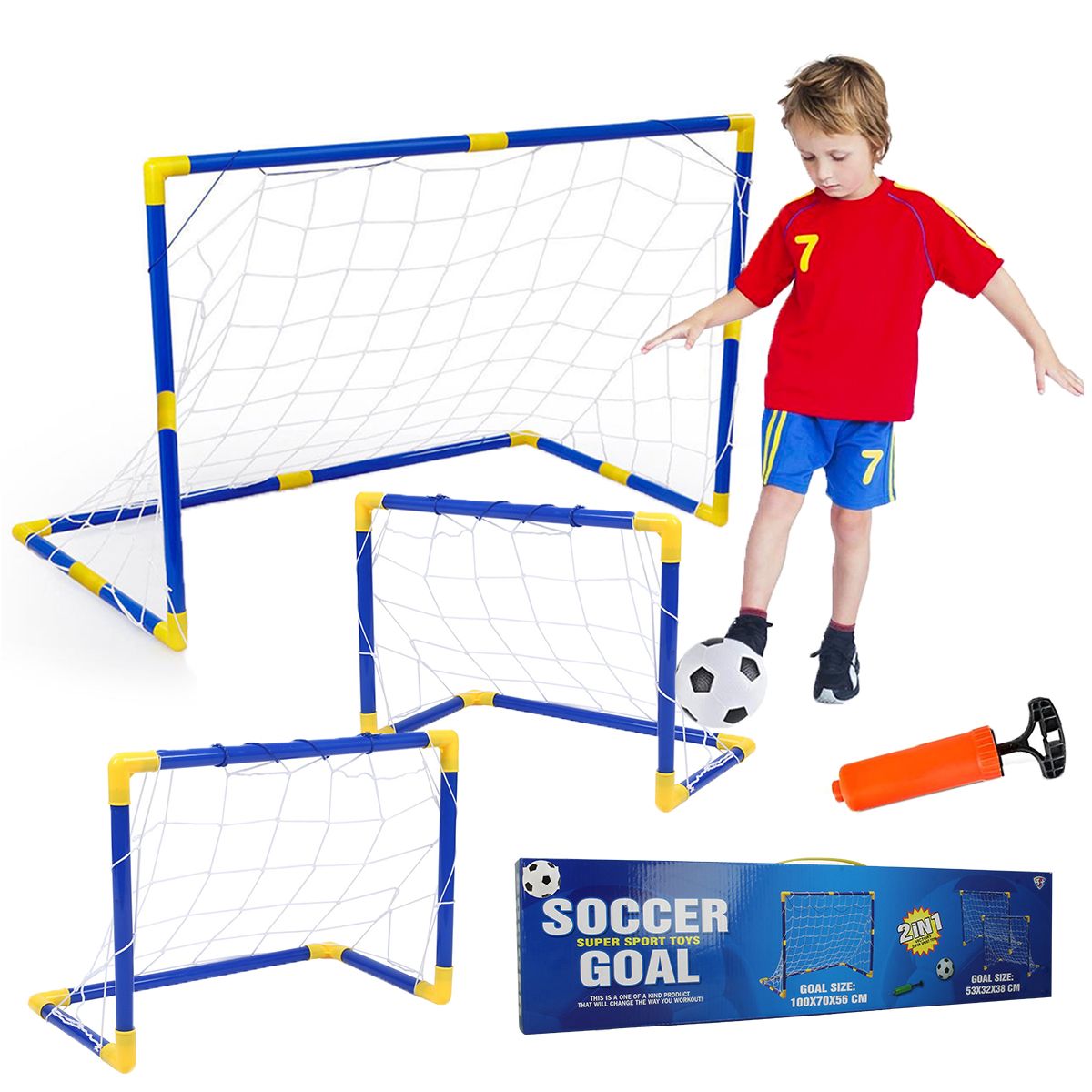 Duża bramka piłkarska dla dzieci zestaw 2w1 + piłka X423X