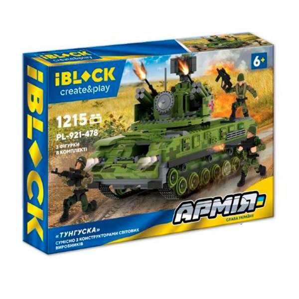 Конструктор PL-921-478 Iblock Армія Танк Тунгуска 1215 деталей