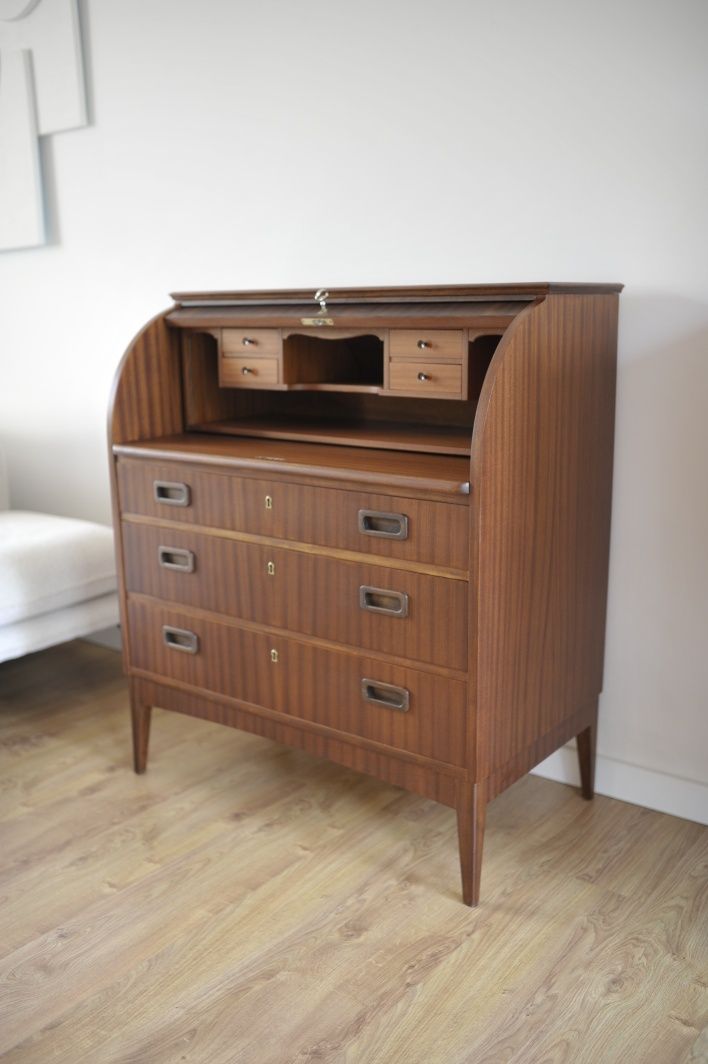 Sekretarzyk biurko duńskie l.60 po renowacji retro vintage design