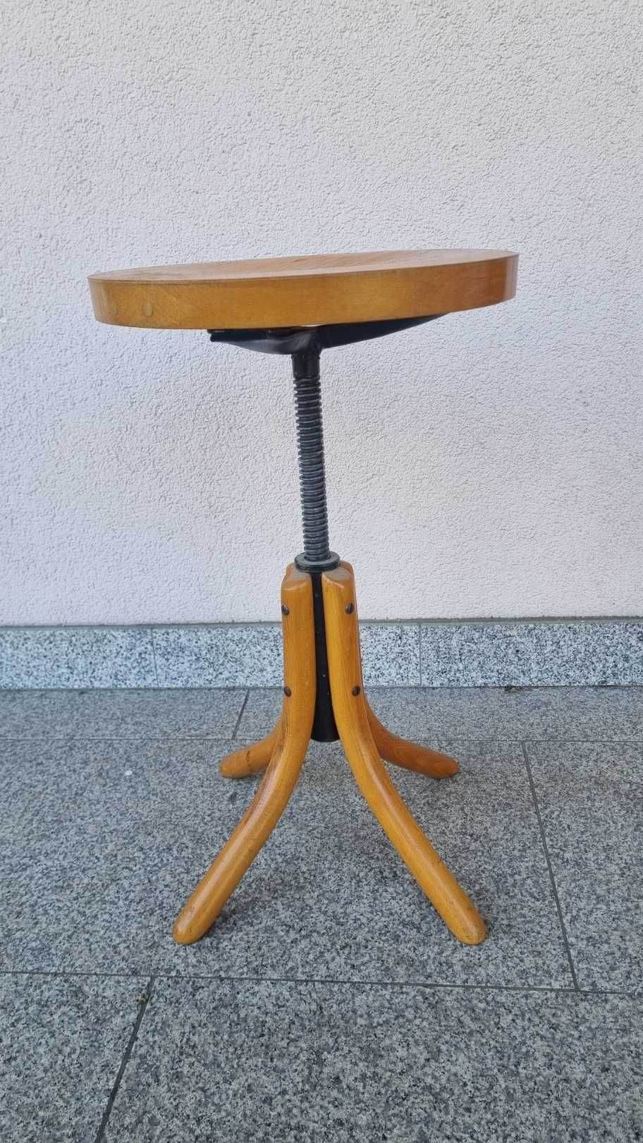 Taboret krzesło gięte do pianina obrotowe Ton Czechosłowacja PRL