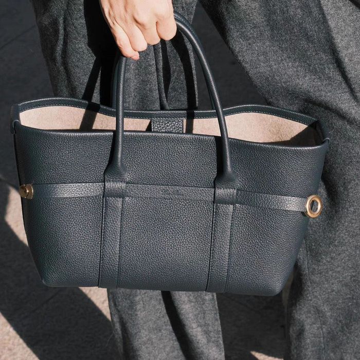 Сумка чорна брендова з натуральної шкіри Loro Piana