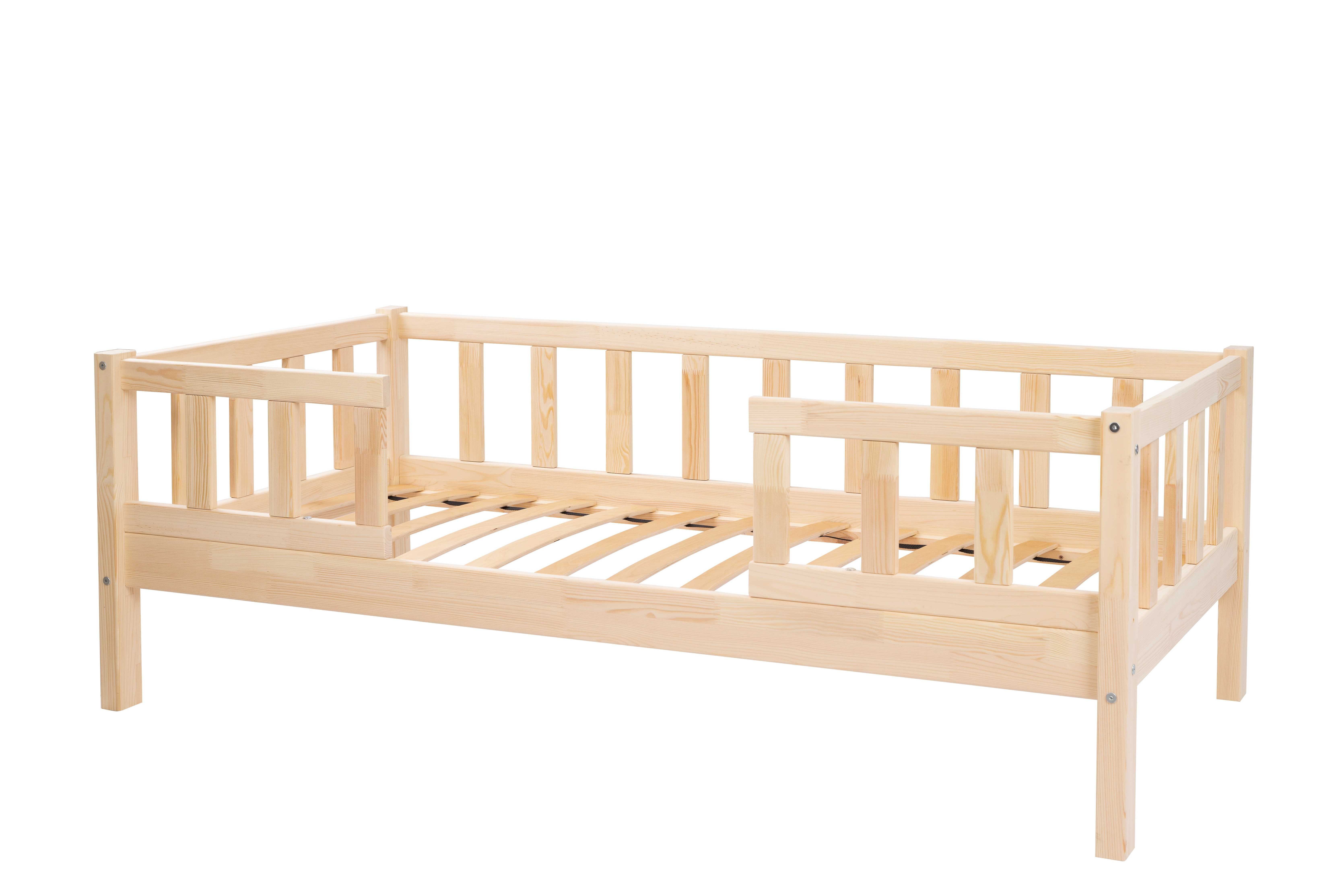 Łóżko dziecięce drewniane z szufladą, styl skandynawski, montessori