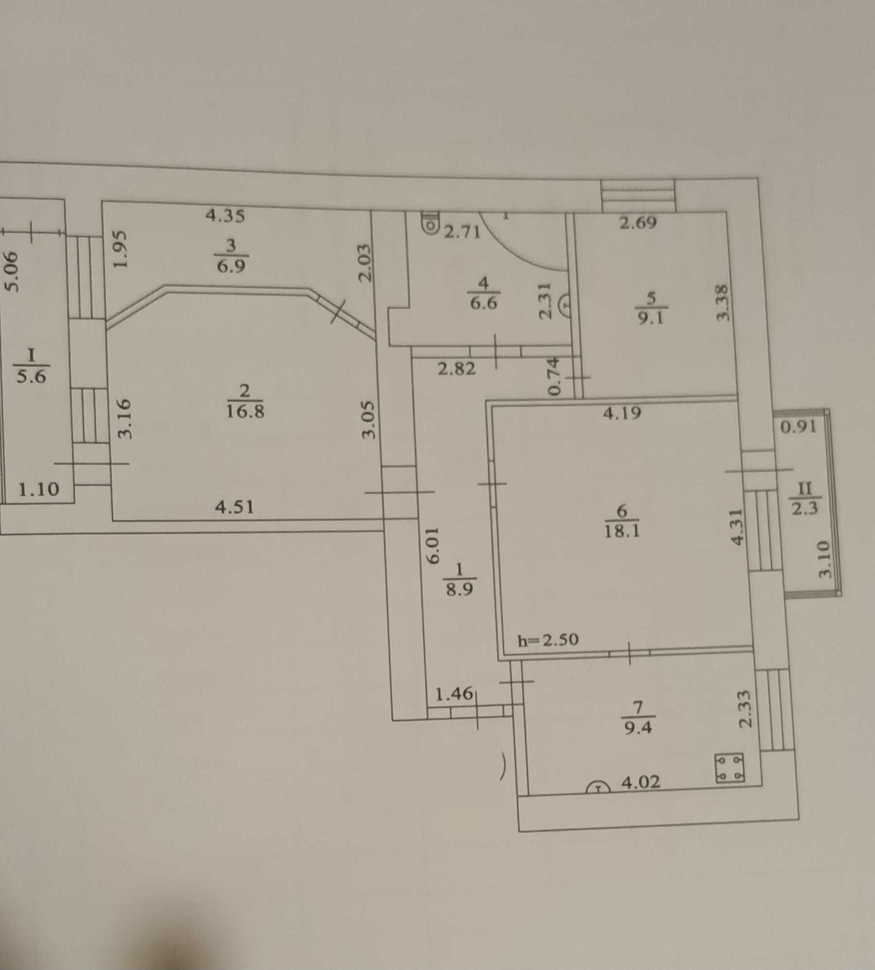 Продаж3   кім.Харківське шосе 21/6, 81 кв.м.-76000у.о, без комісії.