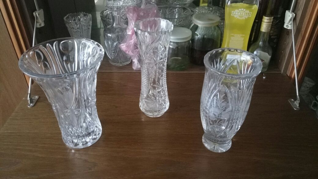 Хрусталь, вазы высокие