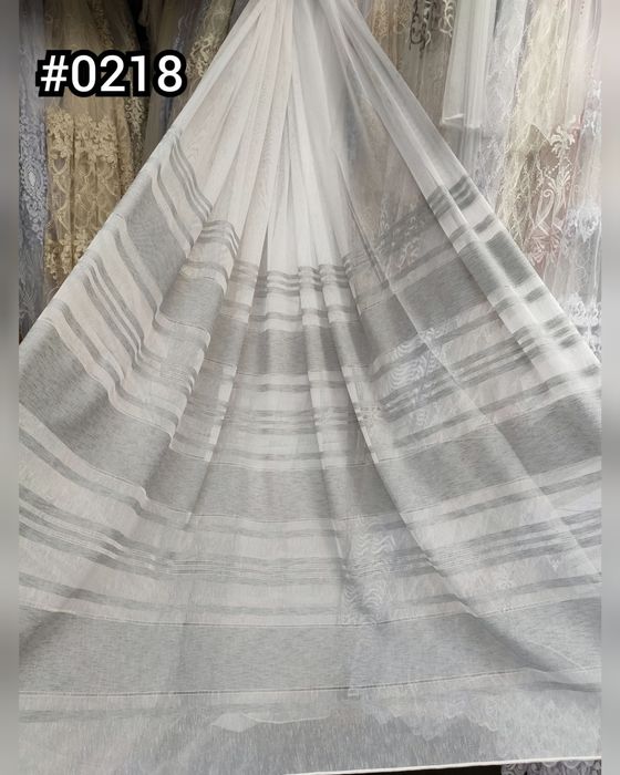 Тюль льон турецький, лен плотная гардины с полосками, штори, занавески