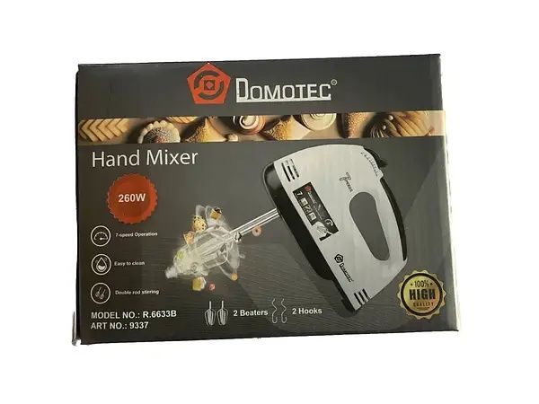 Ручной миксер DOMOTEC R6633B, 7 скоростей , мощность 260W