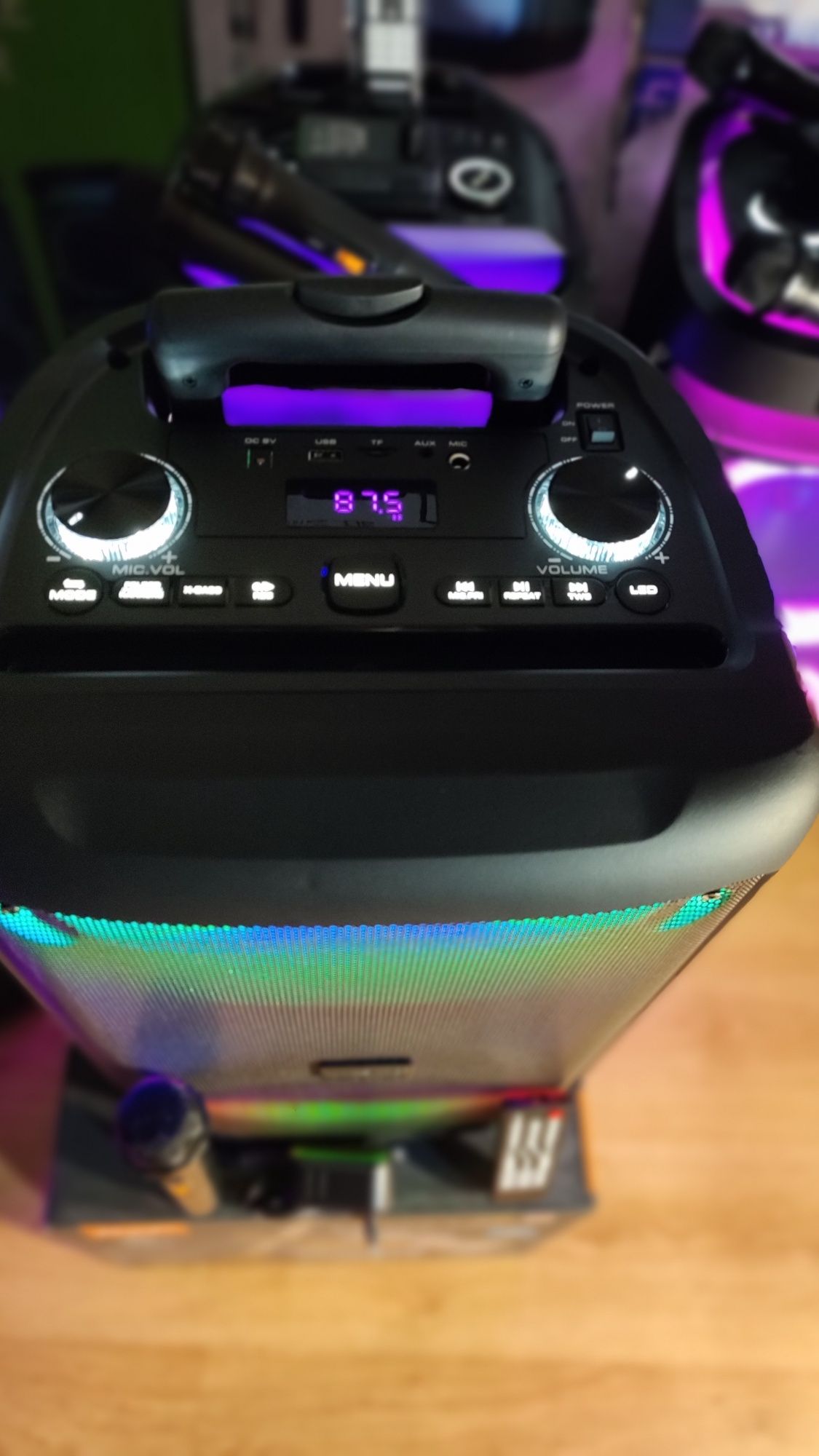 Блютуз акустика Караоке Temeisheng-12 USB/FM/Пульт ДУ/микрофон/