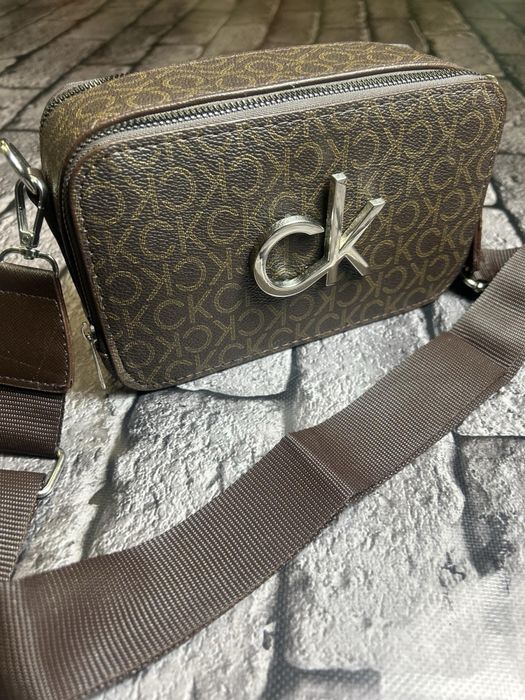 CALVIN KLEIN PREMIUM Женская сумка шоколадная Клатч коричневый люкс