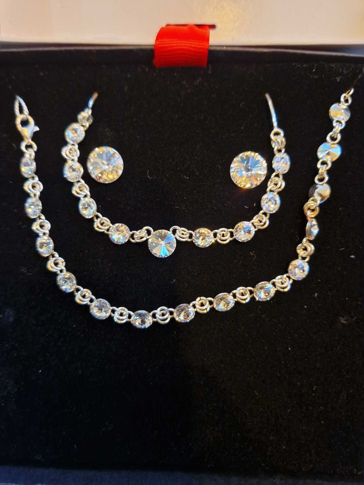 Nowy zestaw biżuterii ze srebra z kryształami Swarovski