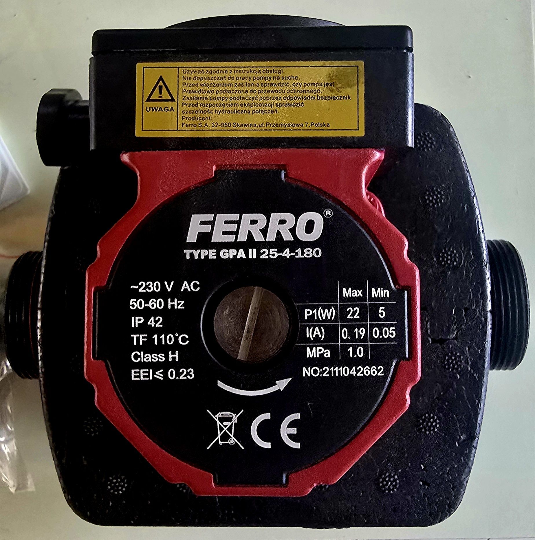 Nowa pompa Ferro GPA II 25-4-180