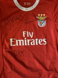 equipamento oficial benfica autografado