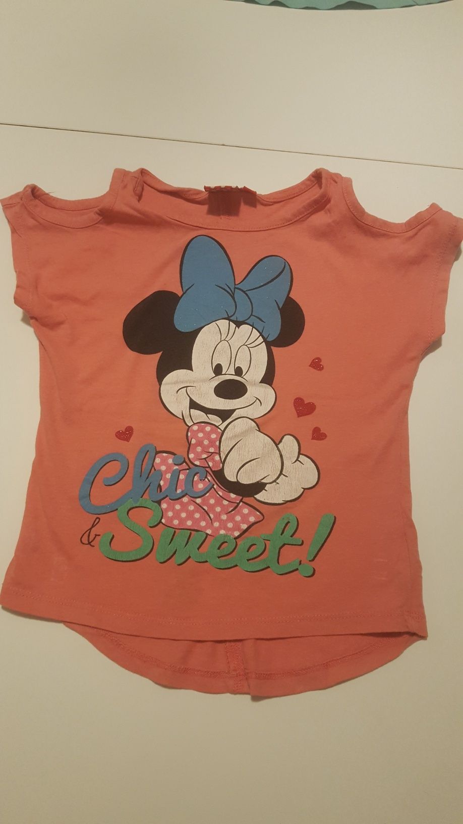 Bluzeczki koszulki Disney Minnie i Elsa rozm. 98/104