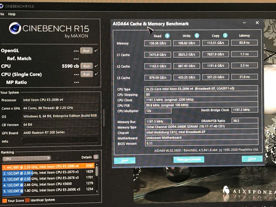 Xeon e5 2696v4 ( 22 ядра / 44 потока ) сокет 2011-3 / 2699v4