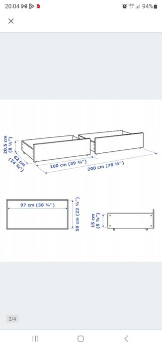 IKEA MALM Pojemnik na pościel biały