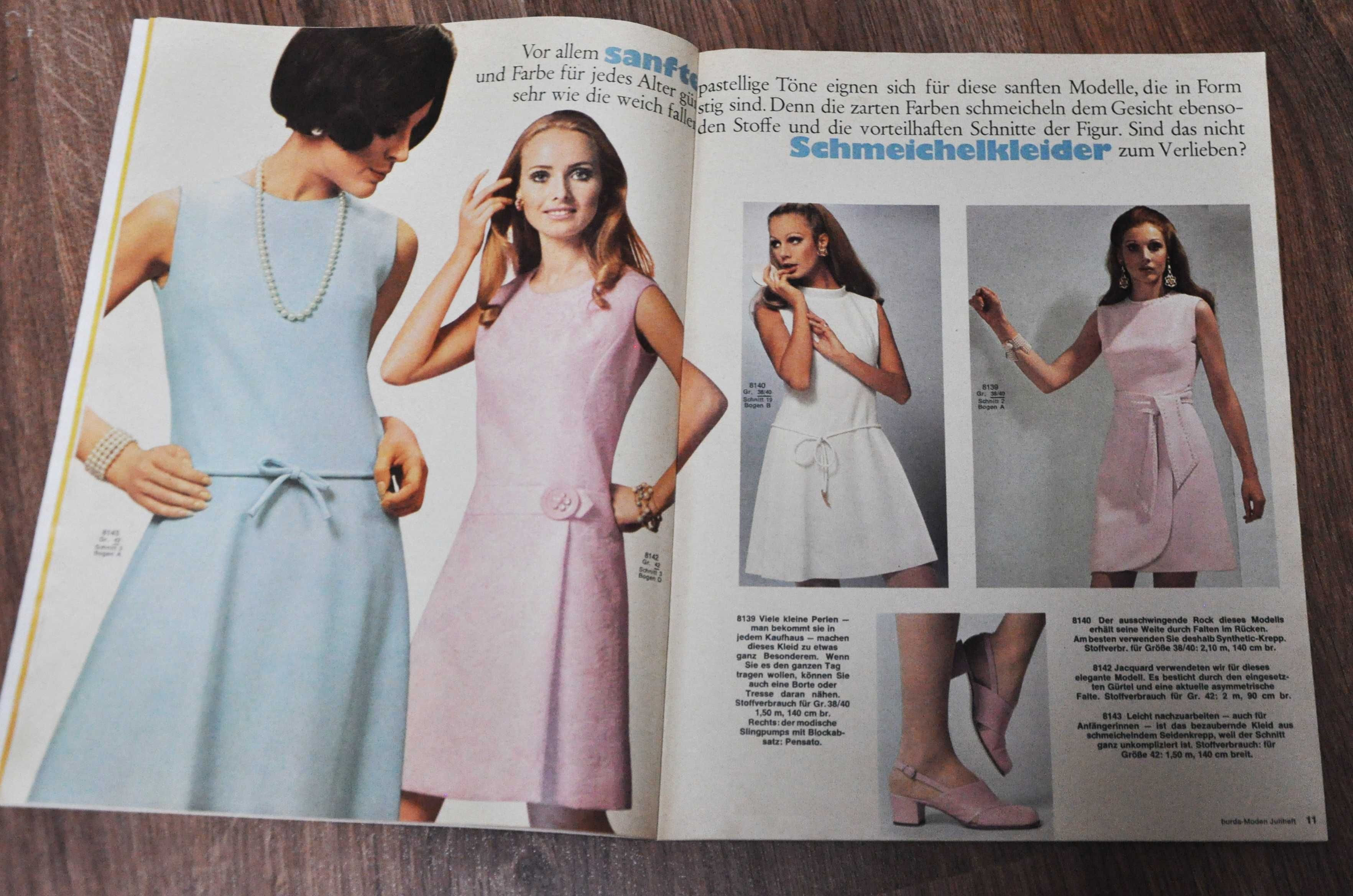 Burda lipiec 1969 z wykrojami PRL RETRO vinatge !!