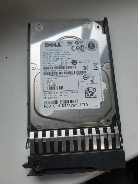 Dysk DELL 73GB 2,5" SAS MBE2073RC 15K + kieszeń