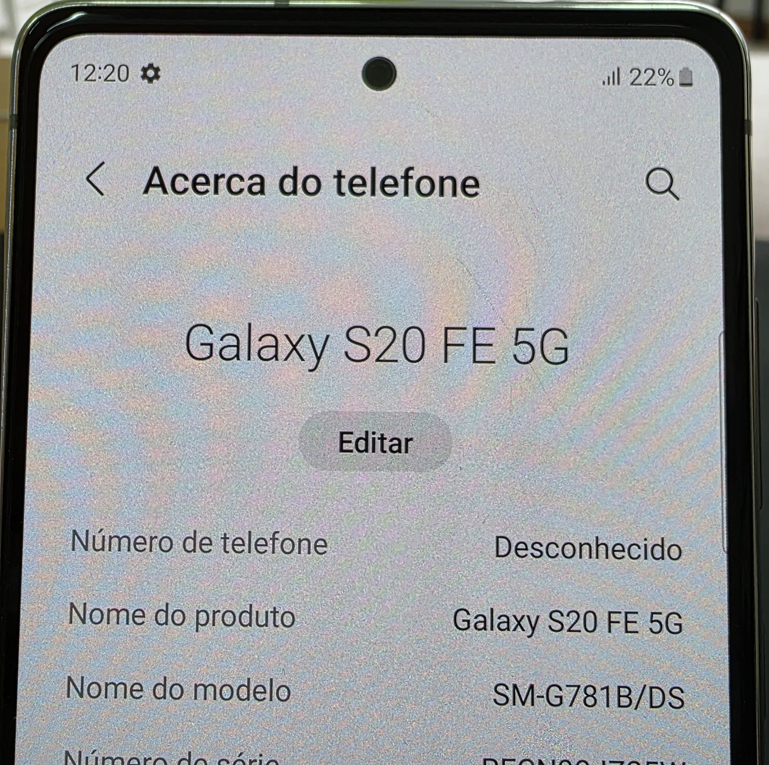 Samsung S20 FE 5G 128GB igual a novo