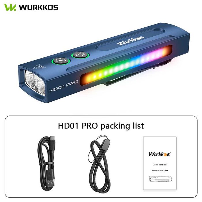 Latarka EDC wielofunkcyjna Wurkkos HD01 PRO 1200lm z laserem, UV, RGB