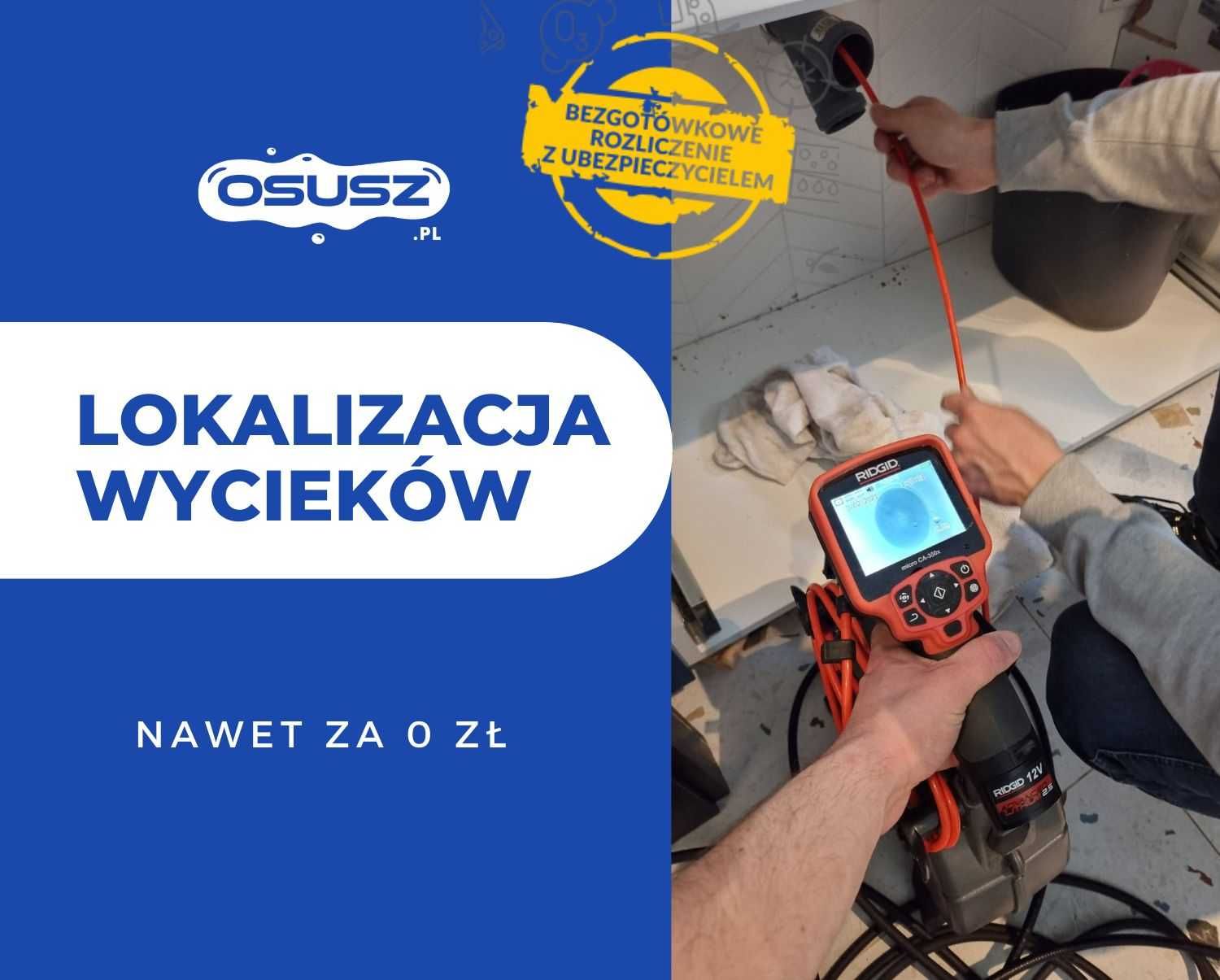 Lokalizacja wycieków, wykrywanie wody, osuszanie budynków po zalaniu