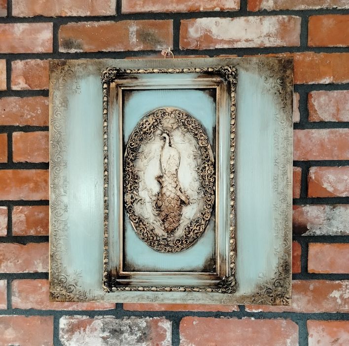 Obraz drewniano ceramiczny ,panel drewniany ozdobny na grubej desce