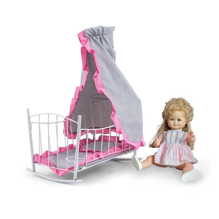 Łóżeczko dla Lalek Lily z Baldachimem Prestige Pink Milly Mally