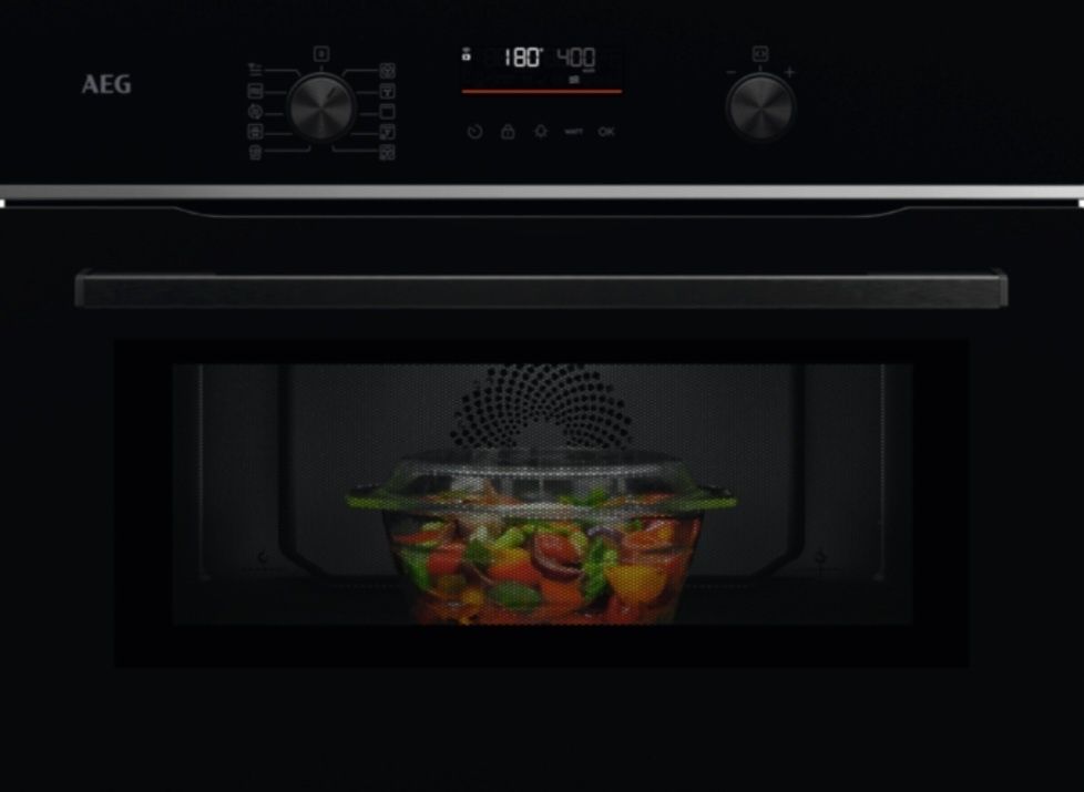 Kuchenka mikrofalowa do zabudowy AEG TO5NK401B Czarny Grill Led WiFi.