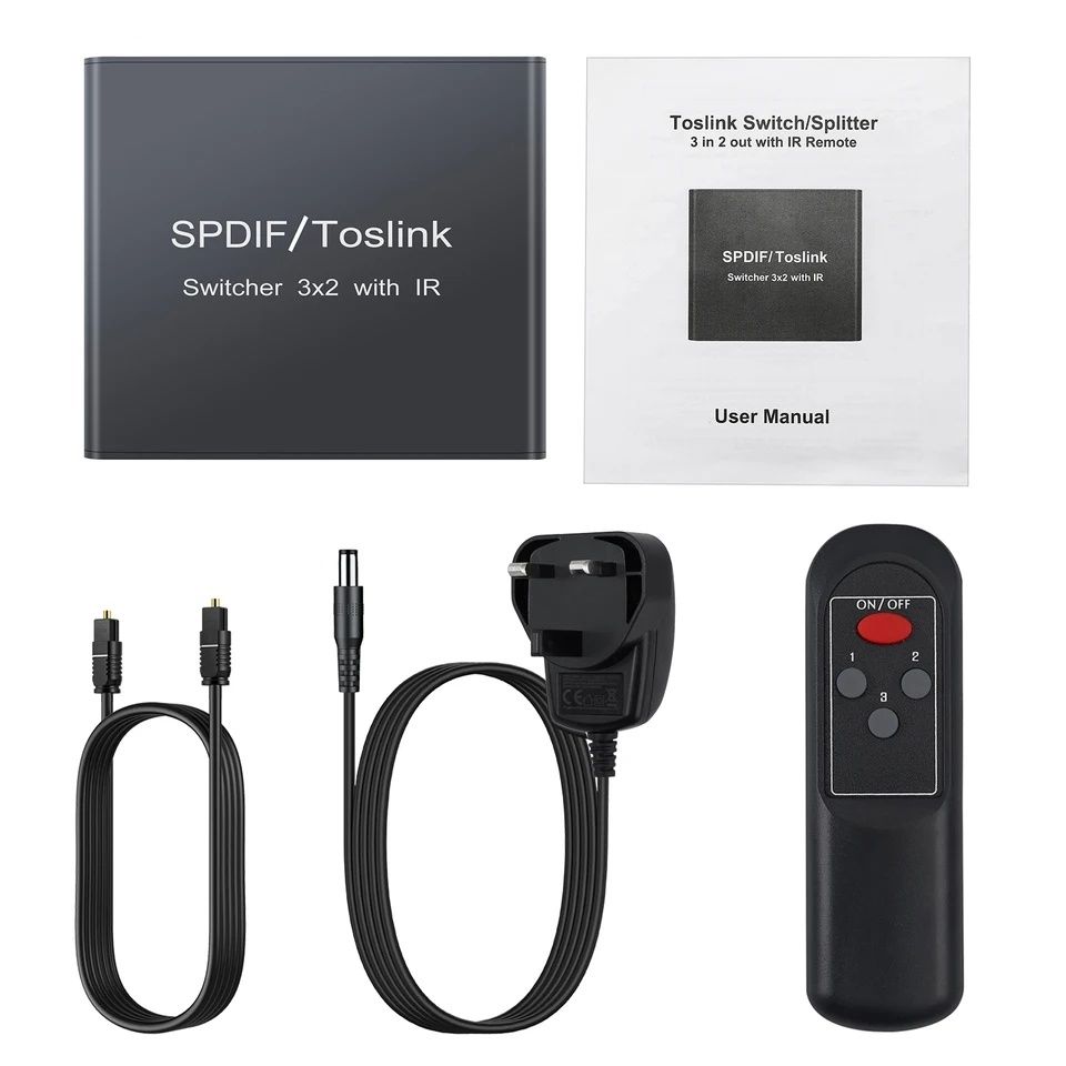 LiNKFOR 3x2 Optical Switcher Splitter spdif toslink перемикач