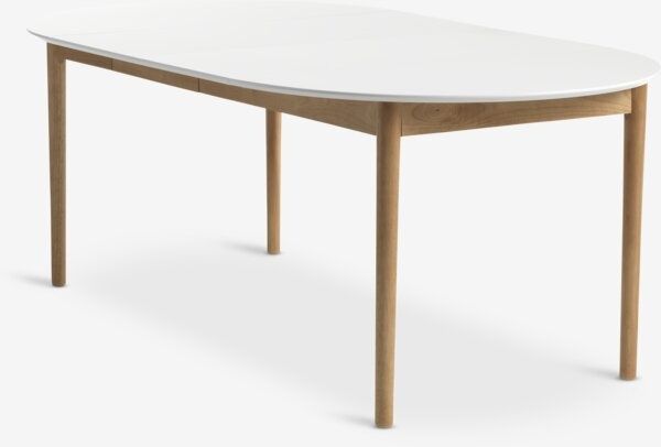 Stół rozkładany okrągły 110 cm – Biały, idealny do jadalni, salonu