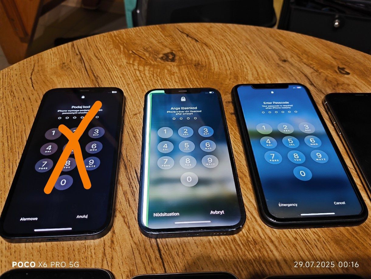 Telefony komórkowe Apple iPhone uszkodzone