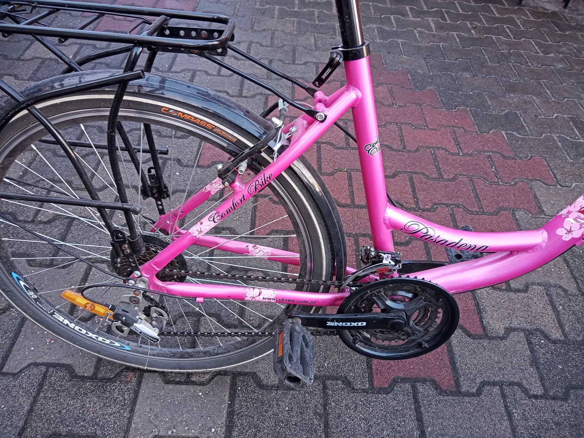 rower różowy na kołach 26