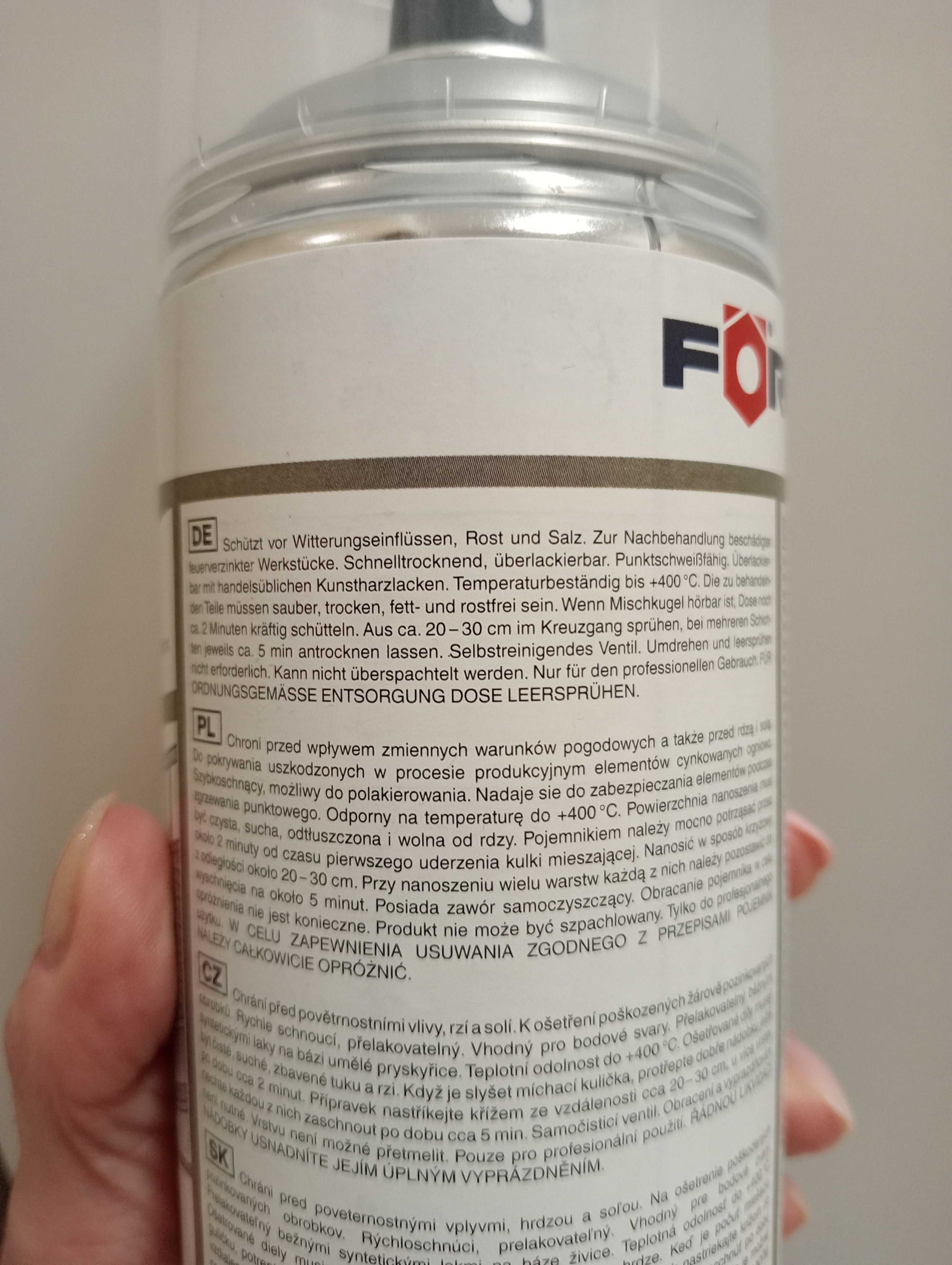 Antykorozyjny spray cynk kolor jasny forch