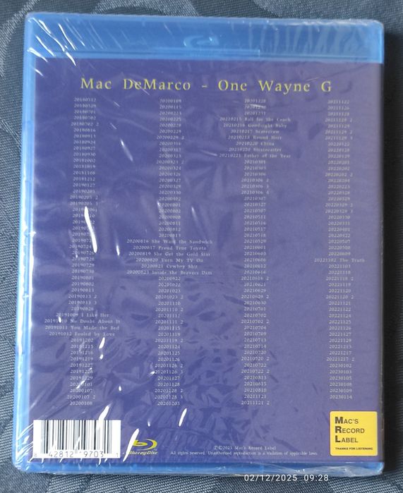Mac DeMarco - One Wayne G - Blu-ray Audio