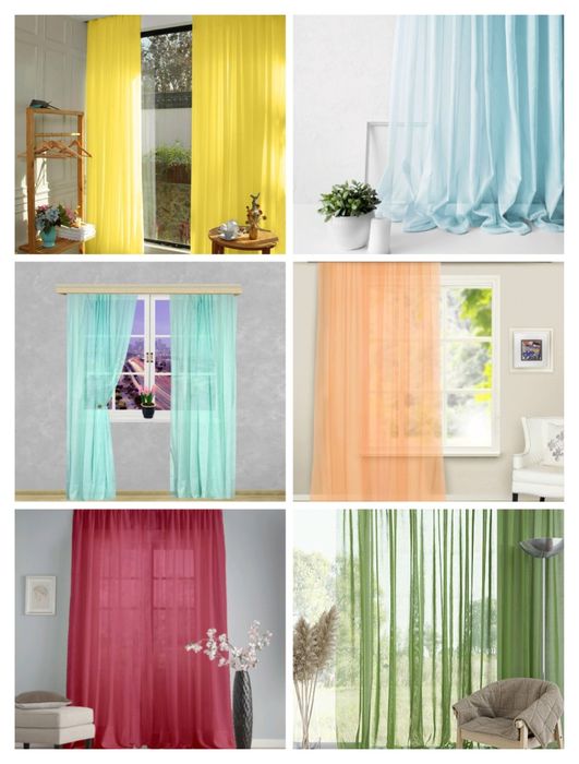 Готовый Тюль Вуаль Шифон Разные цвета