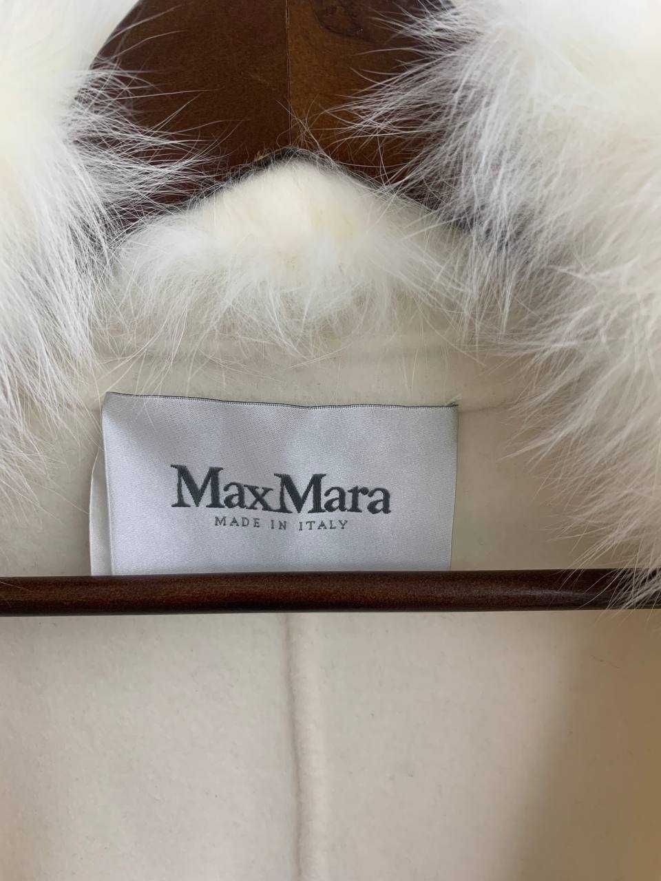 пальто белое max mara с мехом Плащ mix miu