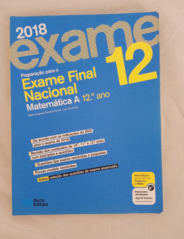 Livros de preparação para o exame Matemática A 12o ano