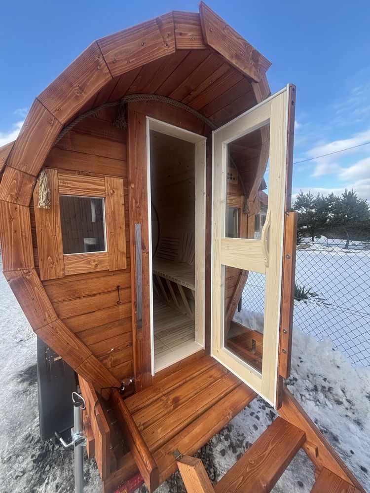 Mobilna sauna beczka  ogrodowa