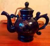 Чайник, заварник  Бронница, золото кобальт, прекрасный сохран, ссср
